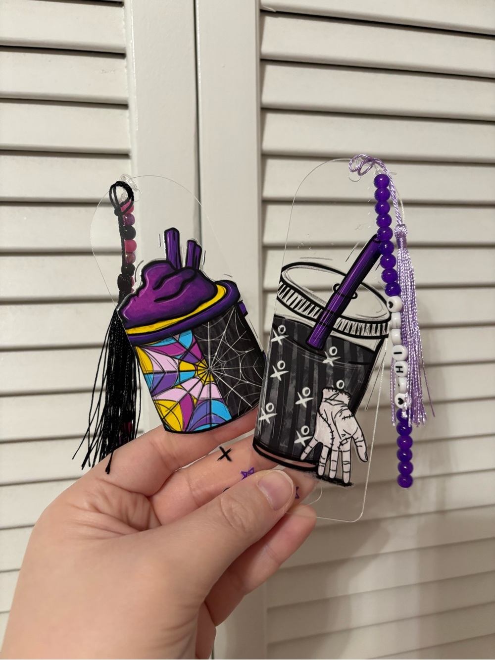 Tv show fandom vibes handcrafted bookmarks by me 💜🖤🩷Pick one